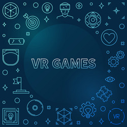 Vr games colorful outline frame on dark vector