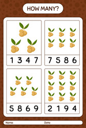 How many counting game with longan worksheet vector