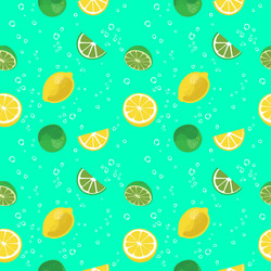 Lemon and lime lemonade seamless pattern vector