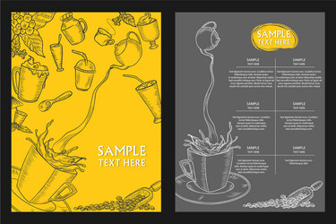 Template different types cocktail for menu vector