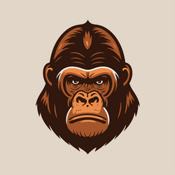 Gorilla head logo mascot design template monkey Vector Image