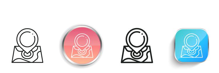 location icon thin linear regular and button vector image