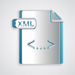 Paper cut xml file document download button vector