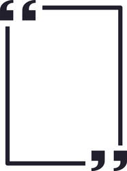 quotation marks framing a blank rectangular box vector image