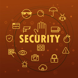 Security Thin Line Icons vector image