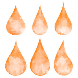 Abstract orange drops of triangles vector