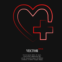 heart flat modern web button and space for your vector image
