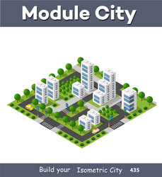 isometric module area downtown vector