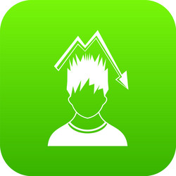 man with falling red graph over head icon digital vector image