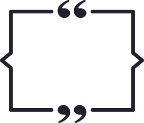 rectangular speech bubble with quotation marks vector image