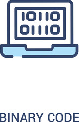 binary code concept 2 colored icon simple line vector image