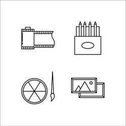design and studio simple linear icon setsimple vector image