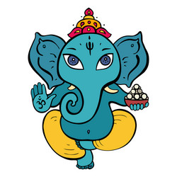 Ganapati meditation in lotus pose vector