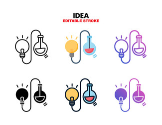 idea icon set with different styles vector image