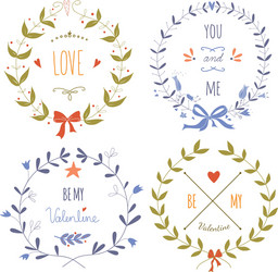 set of wreaths for the valentines day Vector Image