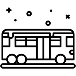 Bus in snow icon winter city related vector