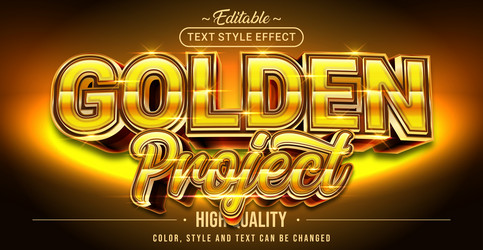 editable text style effect - golden project vector