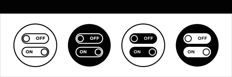 on off switch button slider toggle flat line icon vector image