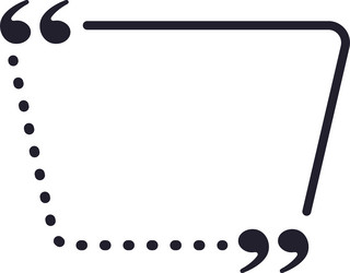 rectangular speech bubble with quotation marks vector image
