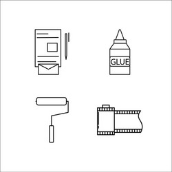 design and studio simple linear icon setsimple vector image