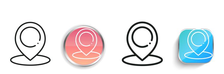 location pin icon thin linear regular and button vector image