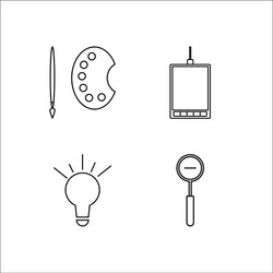 design and studio simple linear icon setsimple vector image