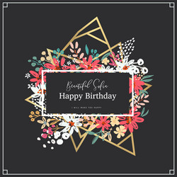 Floral Gold Geometric Banner Vector Image