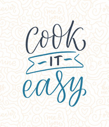 handwritten lettering quote about kitchen Vector Image