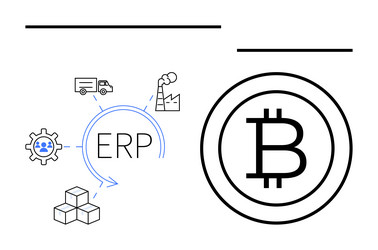 integration of erp systems with blockchain vector image