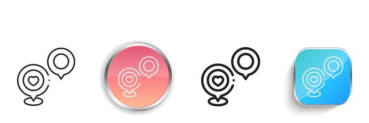 location pin icon thin linear regular and button vector image