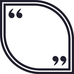 rounded corner quote frame with quotation marks vector image