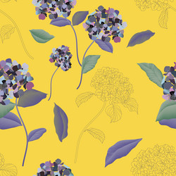 blooming luxurious hydrangea seamless pattern vector