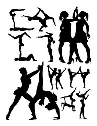 Dynamic Dance Silhouettes Vector Image