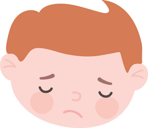 sad man cartoon character expression face isolated vector