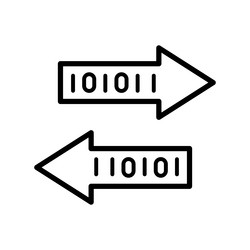 binary code icon outline style design isolated vector image