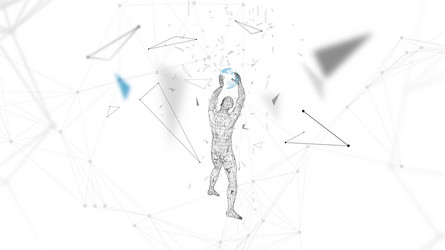 conceptual abstract man holds a world globe vector image