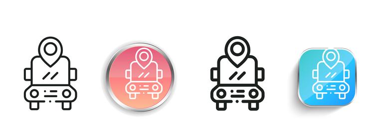 location pin icon thin linear regular and button vector image