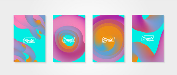 Set of abstract backgrounds with fluid shapes vector