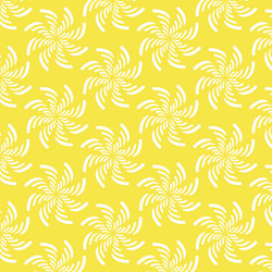 white propeller abstract pattern on yellow vector