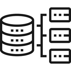 database architecture flat line web icon concept vector image