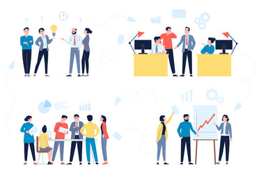 Office managers workflow concept business people vector