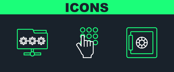 set line safe folder with password vector image