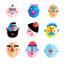 set of different characters vector image