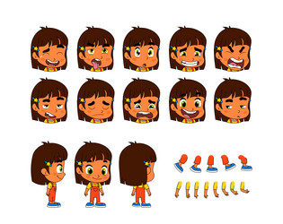 set of elements for creating boy character vector image