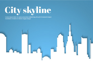 Silhouette of the city in a flat style modern vector