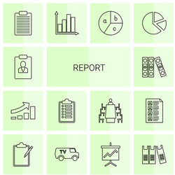 14 report icons vector