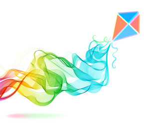 abstract color background with wave and kite vector