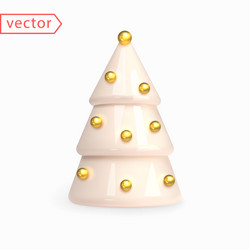 Christmas tree abstract 3d render of realistic vector