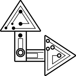 Computer circuit arrow electronic component linear vector