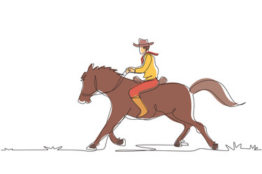 Lone Cowboy on Horse Vector Image